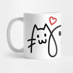 CAT AND DOG TOGETHER FRIENDS Mug